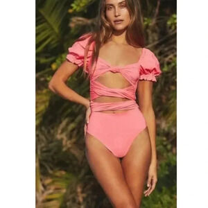 New Agua Bendita Oria Dust One Piece Swim  Hot Pink